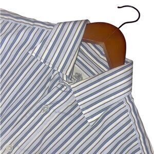 OXXFORD Men's Stripe Dress Shirt Blue White Size Medium M Button Down